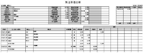 原価管理　＜案件別、製品別　仕掛品＞